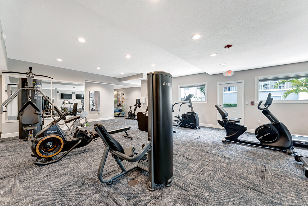 All new workout equipment–including a virtual fitness mirror!